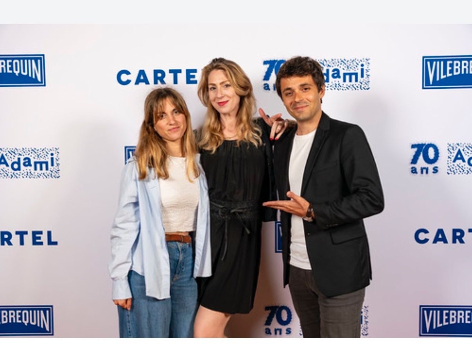 Diane Magnoux, Elizabeth Le Hot (Directrice générale de l'ADAMI) et Guilhem Caillard